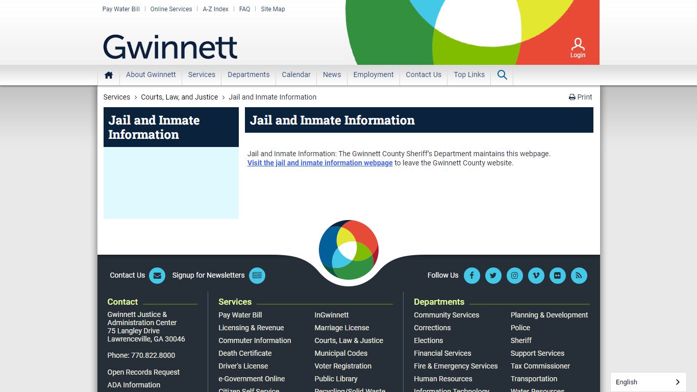 Jail and Inmate Information | Gwinnett County